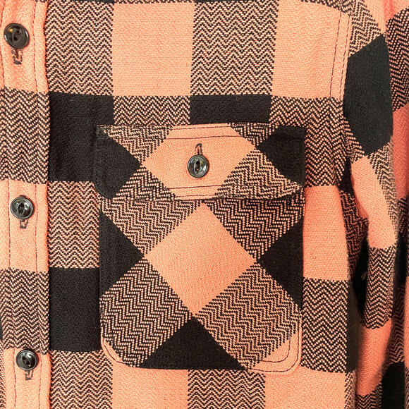 The Flat Head Men's Medium Button-Up Shirt - Pink & Black Checkered - Picture 3 of 10